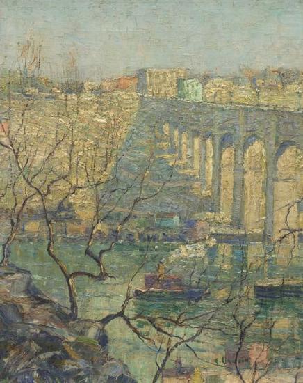 View of the Bridge, Ernest Lawson